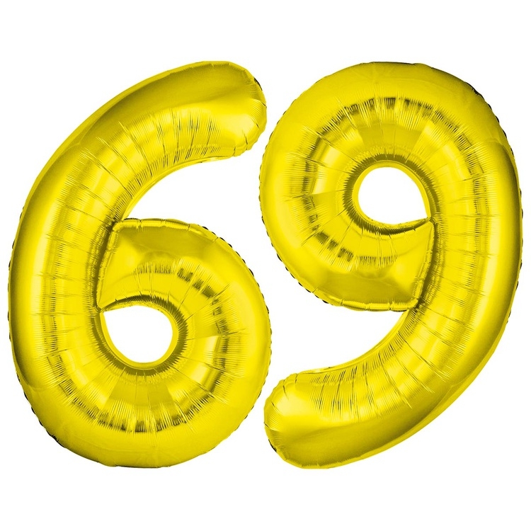Шар Цифра "6/9" Slim Золото / Gold (в упаковке) 