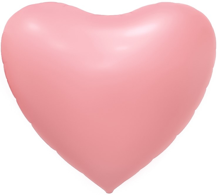 Шар Сердце Розовый, Сатин (в упаковке) 
